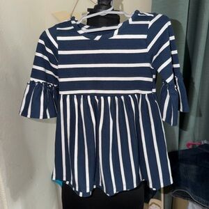 Healthtex Blue and White Striped Top